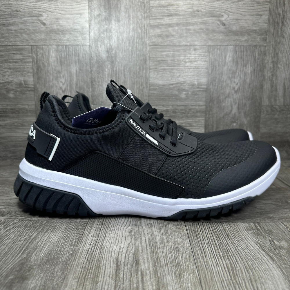 Nautica Geoff Sneaker Mens 12 Black Mesh Athletic Casual NEW